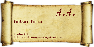 Anton Anna névjegykártya