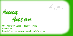 anna anton business card